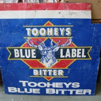 Vintage Tooheys blue beer sign - Sold for $30 - 2015