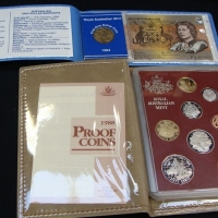 2 x Royal Australian Mint sets - 1988 Proof coins & 1984 $1 coin and note - Sold for $37 - 2015