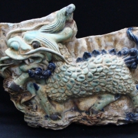 Vintage Chinese dragon ceramic wall pocket - Sold for $49 - 2015