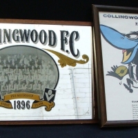 Vintage Collingwood Football Club mirror and list of Grand Finals - Sold for $61 - 2015