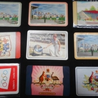 9 x vintage swap cards, some featuring Melbourne 1956 Olympics, inc - Coles, etc - Sold for $24 - 2016