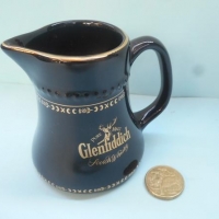 Teachers miniature gold print on black whisky advertising water jug -  8cm tall - Sold for $55 - 2016