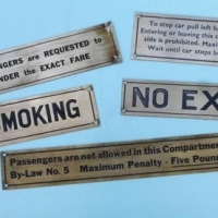 Small group lot c1950's vintage brass tram signs - Sold for $55 - 2016