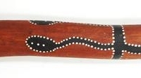 Vintage Aboriginal didgeridoo with original dot art - 121cm - Sold for $43 - 2016