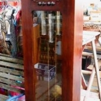 Vintage 1930's Keininger German made GRANDFATHER CLOCK - Lovely cabinet, Convex Glass over Face, all wieghts, pendulums, etc - Sold for $366 - 2016