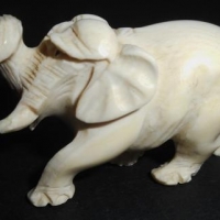 Vintage ivory Elephant  figurine -  7cm long (af) - Sold for $55 - 2016
