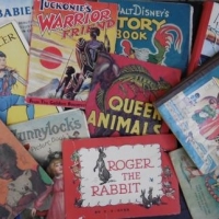 Group lot vintage children's books - incl Roger the Rabbit, The Story of Timothy's House, Mammoth Book for Girls, etc - Sold for $98 - 2016