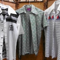 3 x vintage short sleeved men's shirts, size small, incl sailing design, etc - Sold for $43 - 2016