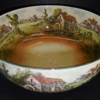 1920's + Royal Doulton Series Ware bowl - Countryside 'The Watermill' -  D3647, approx 22cm D - Sold for $37 - 2016