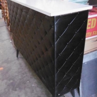 1950's bar - white counter, black leather front, wooden cabinet - Sold for $67 - 2016
