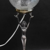 Art Deco 'Diana' sculpture Lamp with ball shade - Sold for $183 - 2016