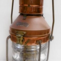 Brass and copper shipping lamp lanterns   Anchor  - Sold for $85 - 2016