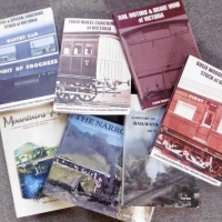 Group of Vintage Railway history books incl  Coaching Stock of Victoria, Mountains of Ash and the Narrow Gauge - Sold for $79 - 2016