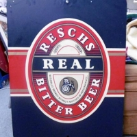 Handpainted metal advertising sign for Reches Real Bitter Beer - Sold for $61 - 2016