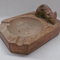 Robert Mouseman Thomas ashtray hand carved in oak circa 1970s - af - Sold for $79 - 2016
