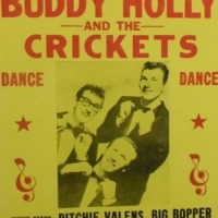 Screen printed reproduction gig poster for Buddy Holly & the Crickets with Ritchie Valens and the Big Bopper - Sold for $43 - 2016