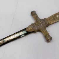 Vintage military dress sword with brass handle decorated with a Bald eagle - Sold for $61 - 2016