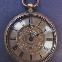 c 1880s Victorian ladies pocket watch - 18k ornate gold casing, roman numeral face - Sold for $152 - 2016