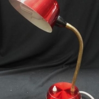 1960s red anodised aluminum lamp - Sold for $30 - 2016