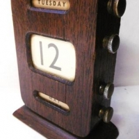 1920s oak desk calendar - Sold for $85 - 2016