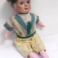 1930-40s soft body doll with plastic legs and hard plastic head - Sold for $43 - 2016