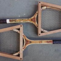 2 x Vintage Dunlop max Fli  wooden tennis racquets in forms - Sold for $30 - 2016