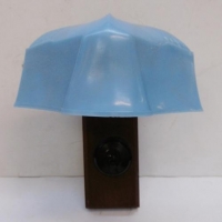 Art Deco light switch, fitting and blue bakelite shade - Sold for $24 - 2016