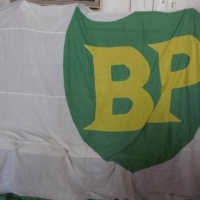 Large Vintage 'BP' cloth flag approximately 8' x 12' - Sold for $159 - 2016
