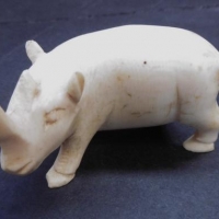 Vintage carved ivory rhinoceros - approx 35cm H - Sold for $85 - 2016