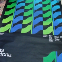 Arts Victoria 75 screen printed 1 sheet poster with period geometric design - Sold for $35 - 2016