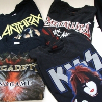 Group lot assorted band tour shirts incl KISS, Megadeth, Anthrax and Metallica - Sold for $68 - 2016