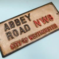 Reproduction heavy metal plaque - Abbey Road - Sold for $25 - 2016