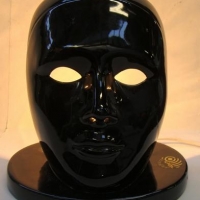 c1980's Italian made ceramic black mask table lamp - Sold for $31 - 2016