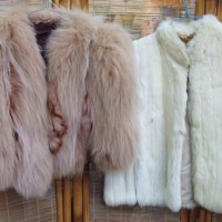 2 x vintage furs - champagne mink cape, long hair bolero - Sold for $43 - 2016