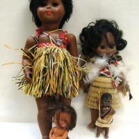 Group lot vintage islander dolls inc - Maori, Hawaiian, etc - Sold for $25 - 2016