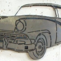 Plasma cut metal vintage car image - Sold for $75 - 2016