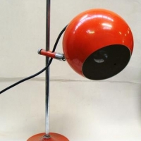 Retro orange ball shaped, adjustable metal table lamp - Sold for $62 - 2016