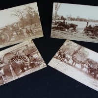 4 x c1900 Traction Engine  Postcards for  R Crawford Sawmiller Tooborac - Sold for $211 - 2016