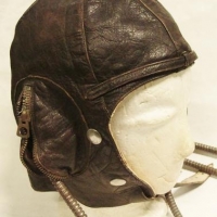 Early WW2 leather RAAF B Type  Australian flying hat with Gosport tubes - marked Lasicas Australia - Sold for $224 - 2016