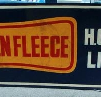 Large hand painted 'Golden Fleece - H C Sleigh Limited' advertising sign, 60cm x 160cm - Sold for $124 - 2016