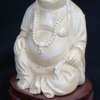 Vintage Elephant ivory seated Buddha figure with lucky ears - Sold for $584 - 2016