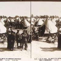 (a) Small group lot circa WW1 Stereographs  Stereoscope views - The Australian Expeditionary Force part set incl, The troops Melbourne, A city of tents Br - Sold for $112 - 2016
