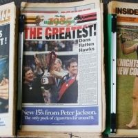 3 x Folders of VFL Inside Football magazines - 1985-87 - Sold for $87 - 2016