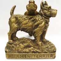 Vintage brass  'Aberdeen Terrier' door knocker  -  registered number - Sold for $56 - 2016