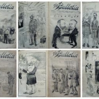 Bound Folio volume of The Bulletin 1887 with amazing full page illustrations by Hop Livingston Hopkins (most now considered politically incorrect and  - Sold for $81 - 2016