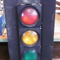 Traffic light signal with three lights - Sold for $155 - 2016