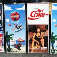 Lot 110 - 4 x framed Coca-Cola advertising signs - approx 90x37cm