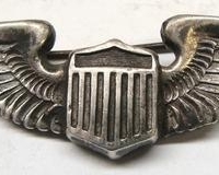 Lot 305 - Vintage SILVER US AIRFORCE Wings badge - marked to back SILVER, Wallace & Bishop Brisbane