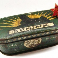 2 x Vintage bicycle items incl 'Malvern Star' badge, 'Sphinx' tyre patch tin - Sold for $43 - 2016