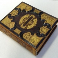 C1900 Embossed leather bound Holy Bible - Hubbard Bros Philadelphia - Sold for $106 - 2016